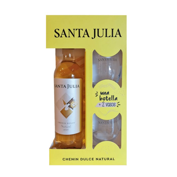 Estuche Santa Julia Chenin + 2 Vasos - Tropilla Vinos