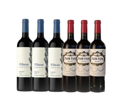 3 Filoso + 3 Piano Piano Malbec