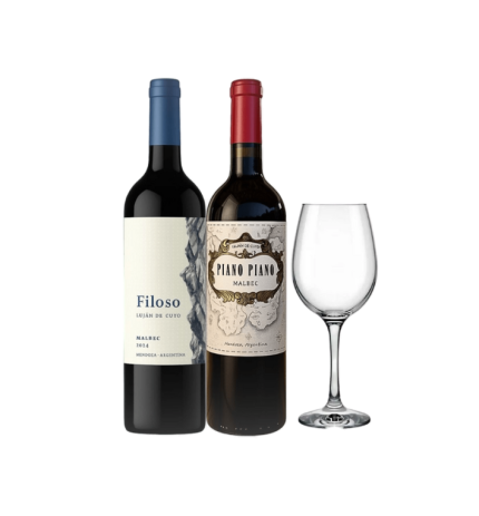 Filoso Malbec + Piano Piano Malbec + Copa